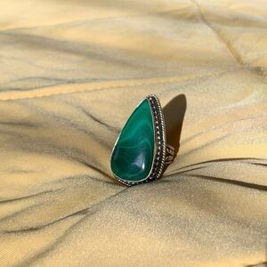Malachite Teardrop Ring